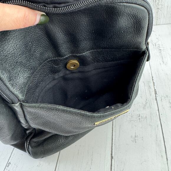 VTG Etienne Aigner Black Pebbled Leather Backpack Shoulder Bag Sling Convertible main image 6
